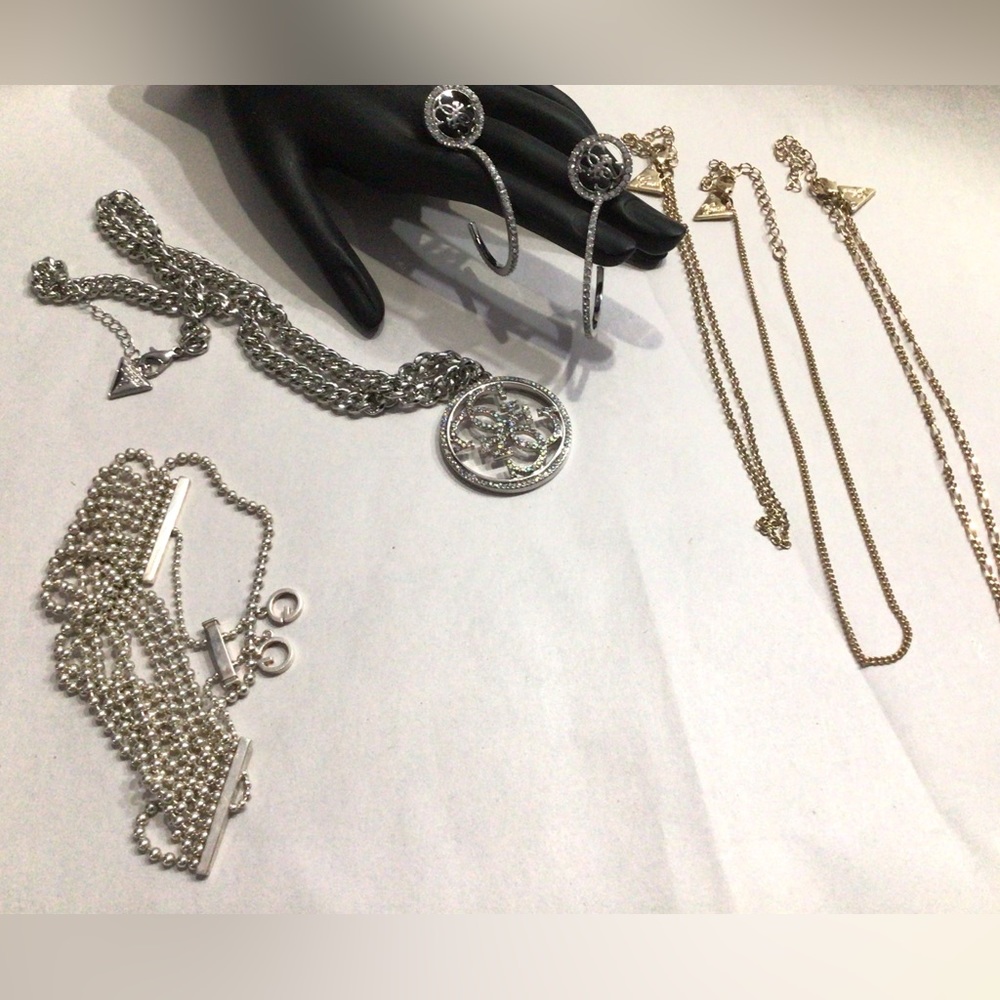 Guess jewelry lot necklaces, earrings, bracelet